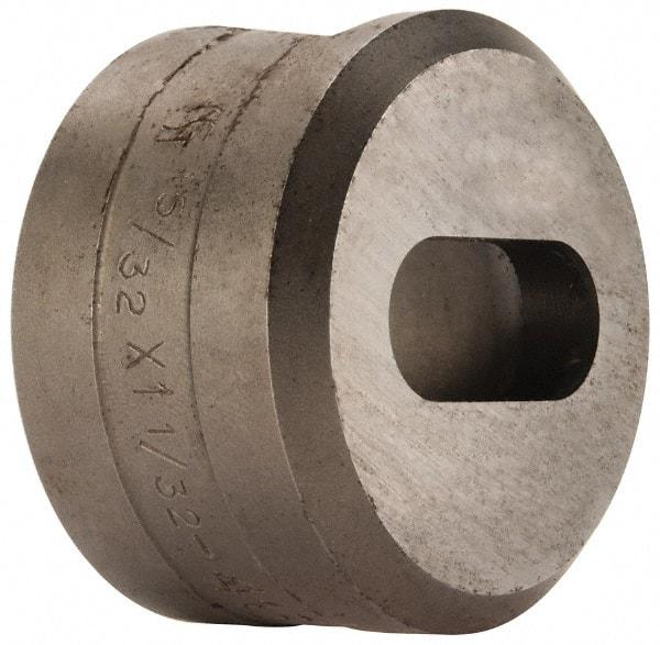 Cleveland Steel Tool - 1-1/32 Inch Long x 15/32 Inch Wide Oblong Ironworker Die - 1-13/16 Inch Head Diameter, 1-1/8 Inch Head Height - Best Tool & Supply