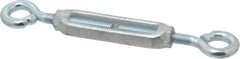 Made in USA - 144 Lb Load Limit, 3/8" Thread Diam, 2-7/8" Take Up, Malleable Iron Eye & Eye Turnbuckle - 3-7/8" Body Length, 1/4" Neck Length, 7-1/2" Closed Length - Best Tool & Supply