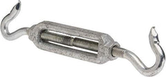 Made in USA - 112 Lb Load Limit, 5/16" Thread Diam, 2-9/16" Take Up, Malleable Iron Hook & Hook Turnbuckle - 3-7/16" Body Length, 7/32" Neck Length, 6-3/4" Closed Length - Best Tool & Supply