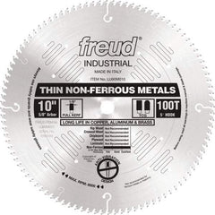 Freud - 10" Diam, 5/8" Arbor Hole Diam, 100 Tooth Wet & Dry Cut Saw Blade - Carbide-Tipped, Standard Round Arbor - Best Tool & Supply