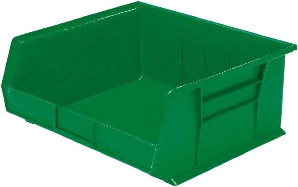 Akro-Mils - 75 Lb. Load Capacity, 14-3/4" Deep, Green Polymer Hopper Stacking Bin - 7" High x 16-1/2" Wide x 14-3/4" Long - Best Tool & Supply