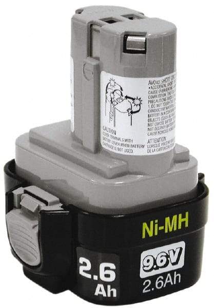 Makita - 9.6 Volt NiMH Power Tool Battery - 2.6 Ahr Capacity, 1 hr Charge Time - Best Tool & Supply