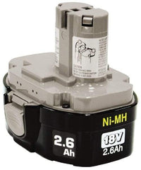 Makita - 18 Volt NiMH Power Tool Battery - 2.6 Ahr Capacity, 1 hr Charge Time, Series Mforce - Best Tool & Supply