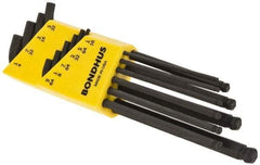 Bondhus - 10 Piece L-Key Ball End Hex Key Set - Hex Range 1/16 to 1/4" - Best Tool & Supply