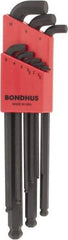 Bondhus - 9 Piece L-Key Ball End Hex Key Set - Hex Range 1.5 to 10mm - Best Tool & Supply