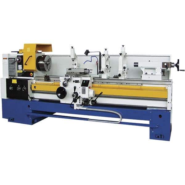 Summit - 28-1/2" Swing, 80" Between Centers, 120 Volt, Triple Phase Toolroom Lathe - 6MT Taper, 15 hp, 20 to 1,250 RPM, 4-1/8" Bore Diam, 48" Deep x 70" High x 156" Long - Best Tool & Supply