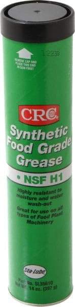 CRC - 14 oz Cartridge Synthetic High Temperature Grease - Clear/Yellow, Extreme Pressure, Food Grade & High/Low Temperature, 400°F Max Temp, NLGIG 2, - Best Tool & Supply