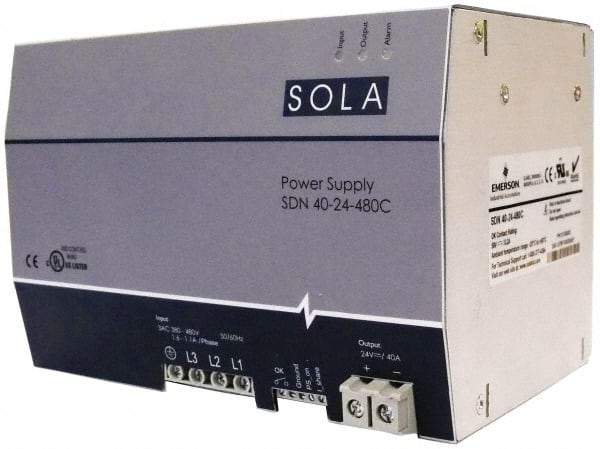 Sola/Hevi-Duty - 960 Watt, 480 VAC Input, 24 V Output, DIN Rail Power Supply - Best Tool & Supply