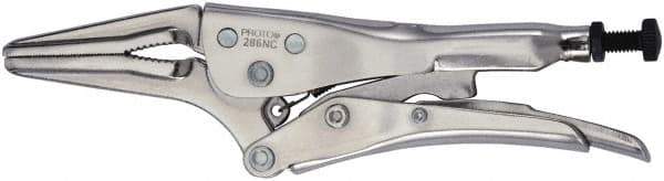 Proto - 6-7/8" OAL Long Nose Serrated Jaw Locking Pliers - 5/16" Jaw Width, 1-31/32" Jaw Depth - Best Tool & Supply