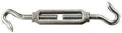 Made in USA - 174 Lb Load Limit, 3/8" Thread Diam, 2-7/8" Take Up, Malleable Iron Hook & Hook Turnbuckle - 3-7/8" Body Length, 1/4" Neck Length, 7-1/2" Closed Length - Best Tool & Supply