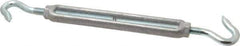 Made in USA - 174 Lb Load Limit, 3/8" Thread Diam, 2-7/8" Take Up, Aluminum Hook & Hook Turnbuckle - 6-7/8" Body Length, 1/4" Neck Length, 11-3/8" Closed Length - Best Tool & Supply