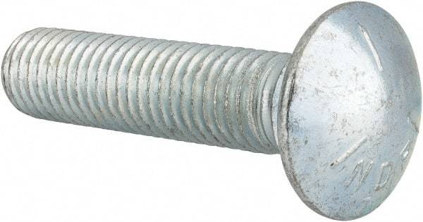 Value Collection - 5/8-11 UNC 2-3/4" Length Under Head, Standard Square Neck, Carriage Bolt - Grade 5 Steel, Zinc-Plated Finish - Best Tool & Supply