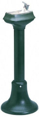 Halsey Taylor - Cast Iron Outdoor Pedestal Water Cooler & Fountain - Push Button Operated Bubbler, Cast Iron Green Enamel Finish - Best Tool & Supply