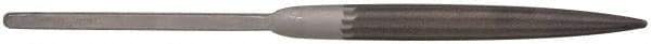 Grobet - 8-1/2" Needle Precision Swiss Pattern Half Round File - 15/32" Width Diam x 9/64" Thick, Handle - Best Tool & Supply