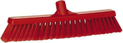 Vikan - 16" Fine Particle Synthetic Push Broom - 2" Bristle Length, Plastic Block, European Threaded Handle Connection - Best Tool & Supply