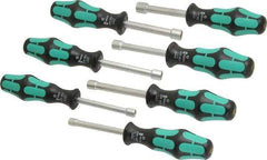 Wera - 7 Piece 3/16 to 1/2" Nutdriver Set - Hollow Shaft, Ergonomic Handle - Best Tool & Supply