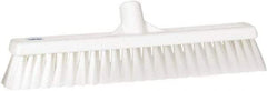 Vikan - 16" Fine Particle Synthetic Push Broom - 2" Bristle Length, Plastic Block, European Threaded Handle Connection - Best Tool & Supply