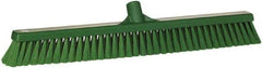 Vikan - 24" Fine Particle Synthetic Push Broom - 2" Bristle Length, Plastic Block, European Threaded Handle Connection - Best Tool & Supply