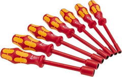 Wera - 7 Piece 3/16 to 1/2" Insulated Nutdriver Set - Solid Shaft, Ergonomic Handle - Best Tool & Supply