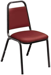 NPS - Vinyl Burgundy Stacking Chair - Black Frame, 17-1/4 Inch Wide x 20 Inch Deep x 33 Inch High - Best Tool & Supply