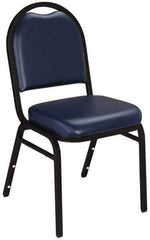 NPS - Vinyl Blue Stacking Chair - Black Frame, 17 Inch Wide x 21 Inch Deep x 34 Inch High - Best Tool & Supply