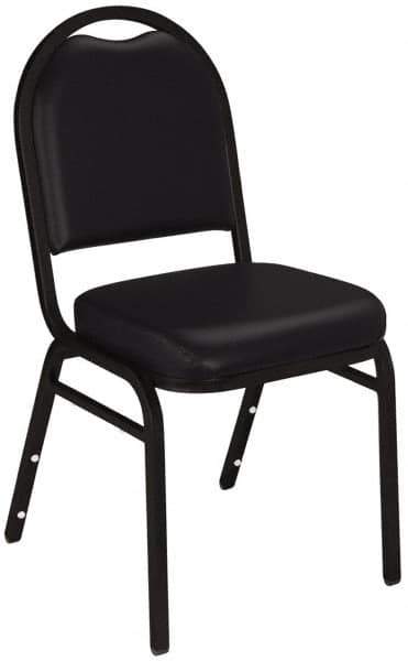 NPS - Vinyl Black Stacking Chair - Black Frame, 17 Inch Wide x 21 Inch Deep x 34 Inch High - Best Tool & Supply