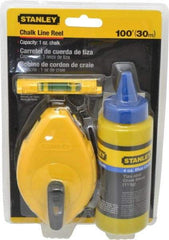 Stanley - 100' Long Chalk Reel, Chalk, Line Level - Blue - Best Tool & Supply