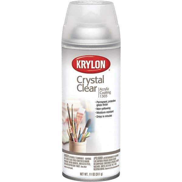 Krylon - Crystal Clear, Gloss, Acrylic Coating Spray Paint - 15 to 20 Sq Ft per Can, 11 oz Container - Best Tool & Supply