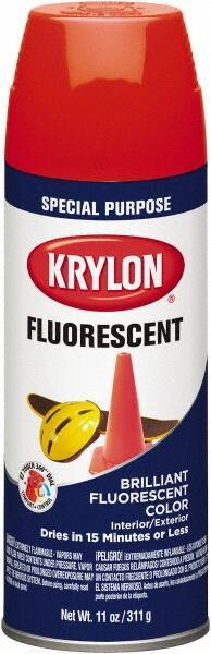 Krylon - Orange Yellow, Fluorescent, Aerosol Spray Paint - 15 to 20 Sq Ft per Can, 12 oz Container - Best Tool & Supply