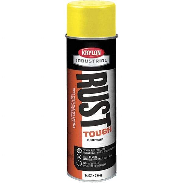 Krylon - Yellow, 15 oz Net Fill, Fluorescent, Acrylic Enamel Spray Paint - 15 to 20 Sq Ft per Can, 20 oz Container - Best Tool & Supply