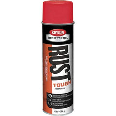 Krylon - Red, 15 oz Net Fill, Fluorescent, Acrylic Enamel Spray Paint - 15 to 20 Sq Ft per Can, 20 oz Container - Best Tool & Supply