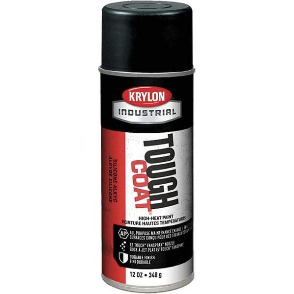 Sprayon - High Temp Black, 12 Ounce Net Fill, Metallic, Acrylic Enamel Spray Paint - 15 to 20 Sq. Ft. per Can, 12 Ounce Container - Best Tool & Supply