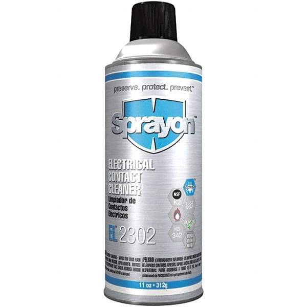 Sprayon - 11 Ounce Aerosol Contact Cleaner - -20°F Flash Point, Flammable, Plastic Safe - Best Tool & Supply