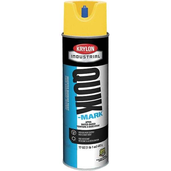 Krylon - 20 fl oz Yellow Marking Paint - 50 to 60 Sq Ft Coverage, Water-Based Formula - Best Tool & Supply