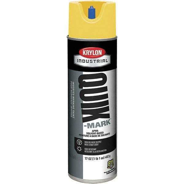 Krylon - 20 fl oz Yellow Marking Paint - 50 to 60 Sq Ft Coverage, Solvent-Based Formula - Best Tool & Supply