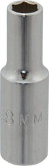 Proto - 3/8" Drive, Deep Hand Socket - 6 Points, 2-1/8" OAL, Chrome Finish - Best Tool & Supply