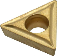 Hertel - TPMT21.51 LF Grade HC335 Carbide Turning Insert - TiC/TiCN/TiN Finish, 60° Triangle, 1/4" Inscr Circle, 3/32" Thick, 1/64" Corner Radius - Best Tool & Supply