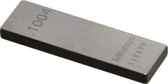 Mitutoyo - 0.1004" Rectangular Steel Gage Block - Accuracy Grade 0, Includes Certificate of Inspection - Best Tool & Supply