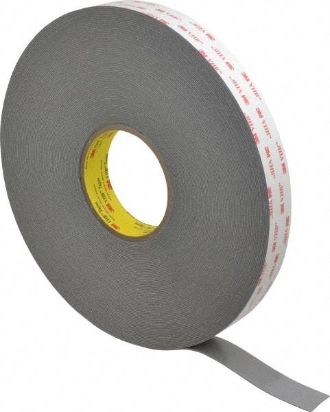 3M - 1" x 36 Yd Acrylic Adhesive Double Sided Tape - 45 mil Thick, Gray, Acrylic Foam Liner, Continuous Roll, Series 4941 - Best Tool & Supply