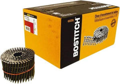 Stanley Bostitch - 11 Gauge 0.131" Shank Diam 3-1/4" Long Framing Nails for Power Nailers - Steel, Yellow Zinc Finish, Smooth Shank, Coil Wire Collation, Round Head, Diamond Point - Best Tool & Supply