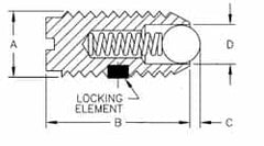 TE-CO - 5/8-11, 0.375" Ball Diam, 63/64" Body Length, 0.096" Max Ball Reach, Threaded Ball Plunger - Best Tool & Supply