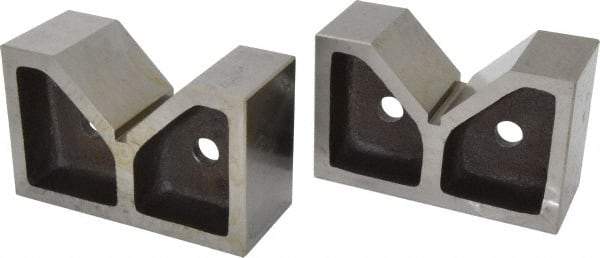 Value Collection - 3 to 3-17/32" Capacity, 90° Angle, Cast Iron V-Block - 7" Long x 3" Wide x 4-17/32" High, Sold as Matched Pair - Best Tool & Supply