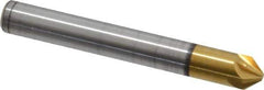 Melin Tool - 1/4" Head Diam, 1/4" Shank Diam, 6 Flute 82° Cobalt Countersink - TiN Finish, 2" OAL, Single End, Straight Shank, Right Hand Cut - Best Tool & Supply