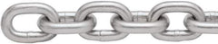 Peerless Chain - 1/2" Welded Proof Coil Chain - 4,500 Lb Capacity, Grade 30, Cut to Length, Low Carbon Steel, Zinc Plated Finish - Best Tool & Supply