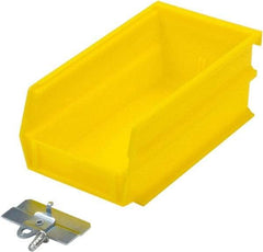 Triton - 7-3/8" Deep, Yellow Polypropylene Hopper Stacking Bin - 3" High x 4-1/8" Wide x 7-3/8" Long - Best Tool & Supply