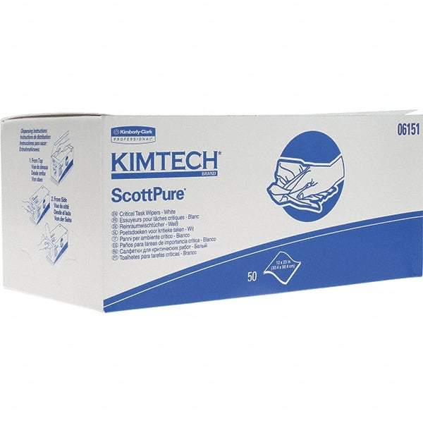 Kimtech - Flat Fold Clean Room/Lab/Critical Task Wipes - 23" x 12" Sheet Size - Best Tool & Supply