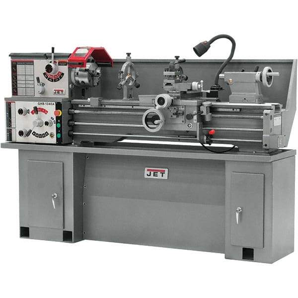 Jet - 13" Swing, 40" Between Centers, 230 Volt, Single Phase Bench Lathe - 5MT Taper, 2 hp, 70 to 2,000 RPM, 1-3/8" Bore Diam, 32" Deep x 47" High x 71" Long - Best Tool & Supply