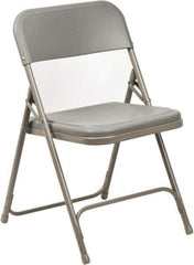 NPS - 18-3/4" Wide x 16-1/4" Deep x 29-3/4" High, Steel Folding Chair with Plastic Seat & Back - Gray with Gray Frame - Best Tool & Supply