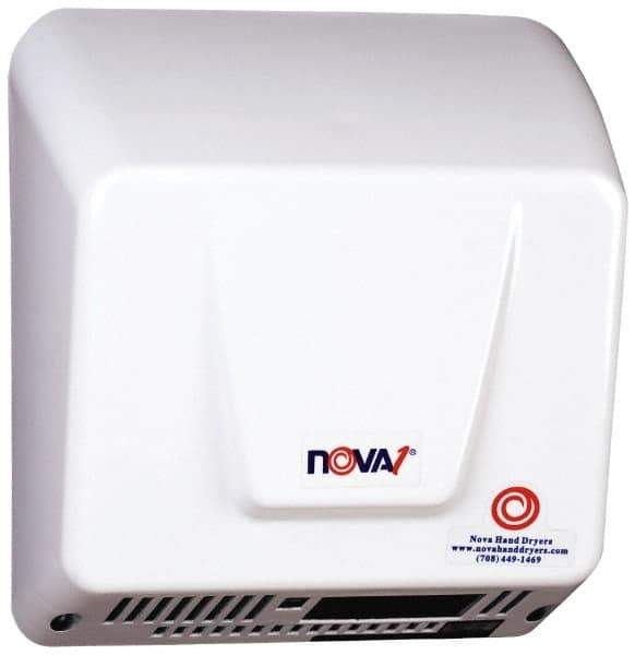 World Dryer - 1000 Watt White Finish Electric Hand Dryer - 120/208/240 Volts, 8 Amps, 9-1/4" Wide x 9-3/4" High x 4" Deep - Best Tool & Supply