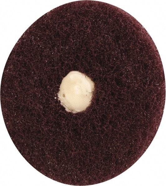 Merit Abrasives - 3" Diam, Medium Mounted Scrubber Buffing Wheel - 1 Ply, Very Fine Grade, 1/4" Shank Diam, 8,000 RPM - Best Tool & Supply